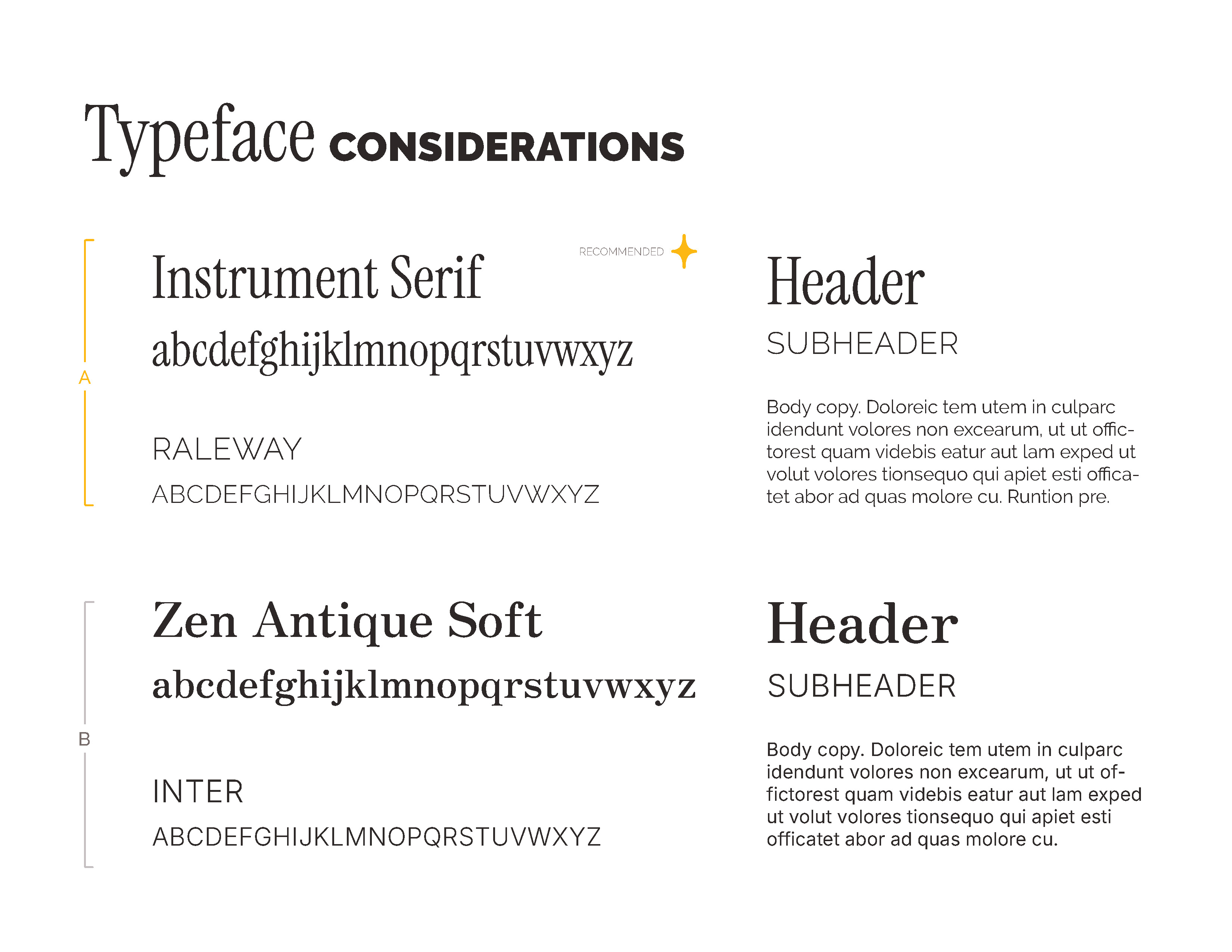 Typeface Considerations