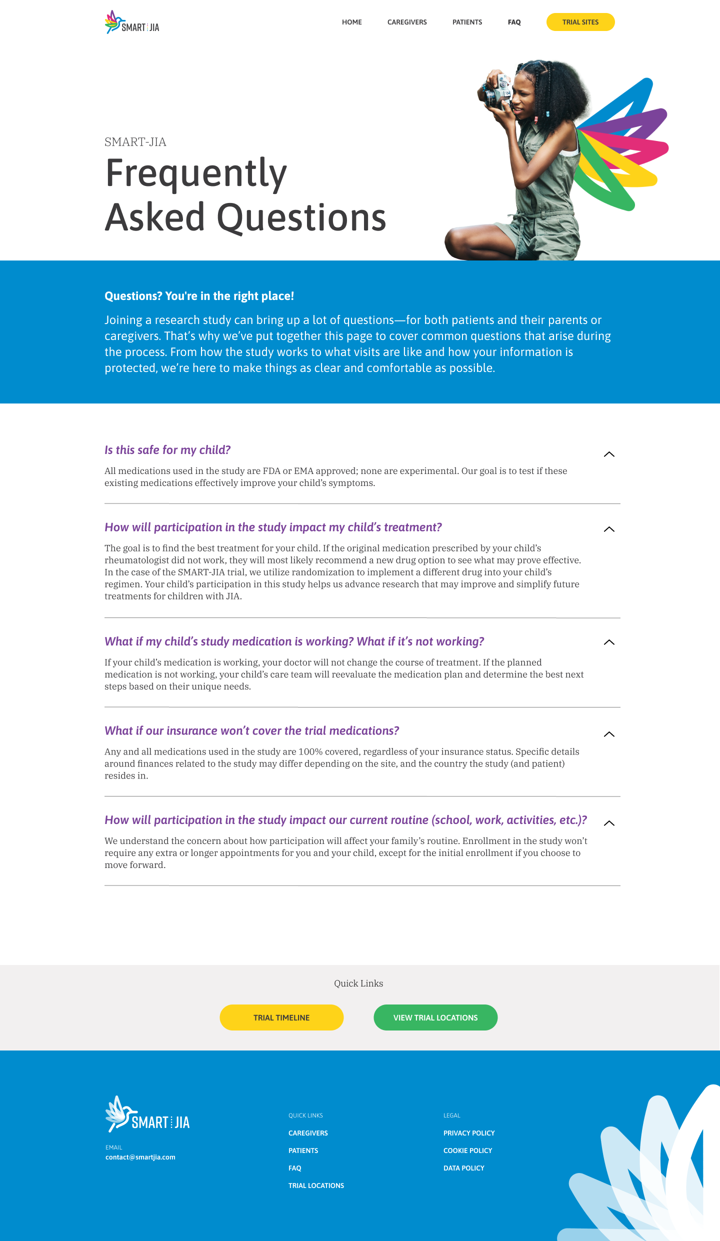 Frequently Asked Questions Page