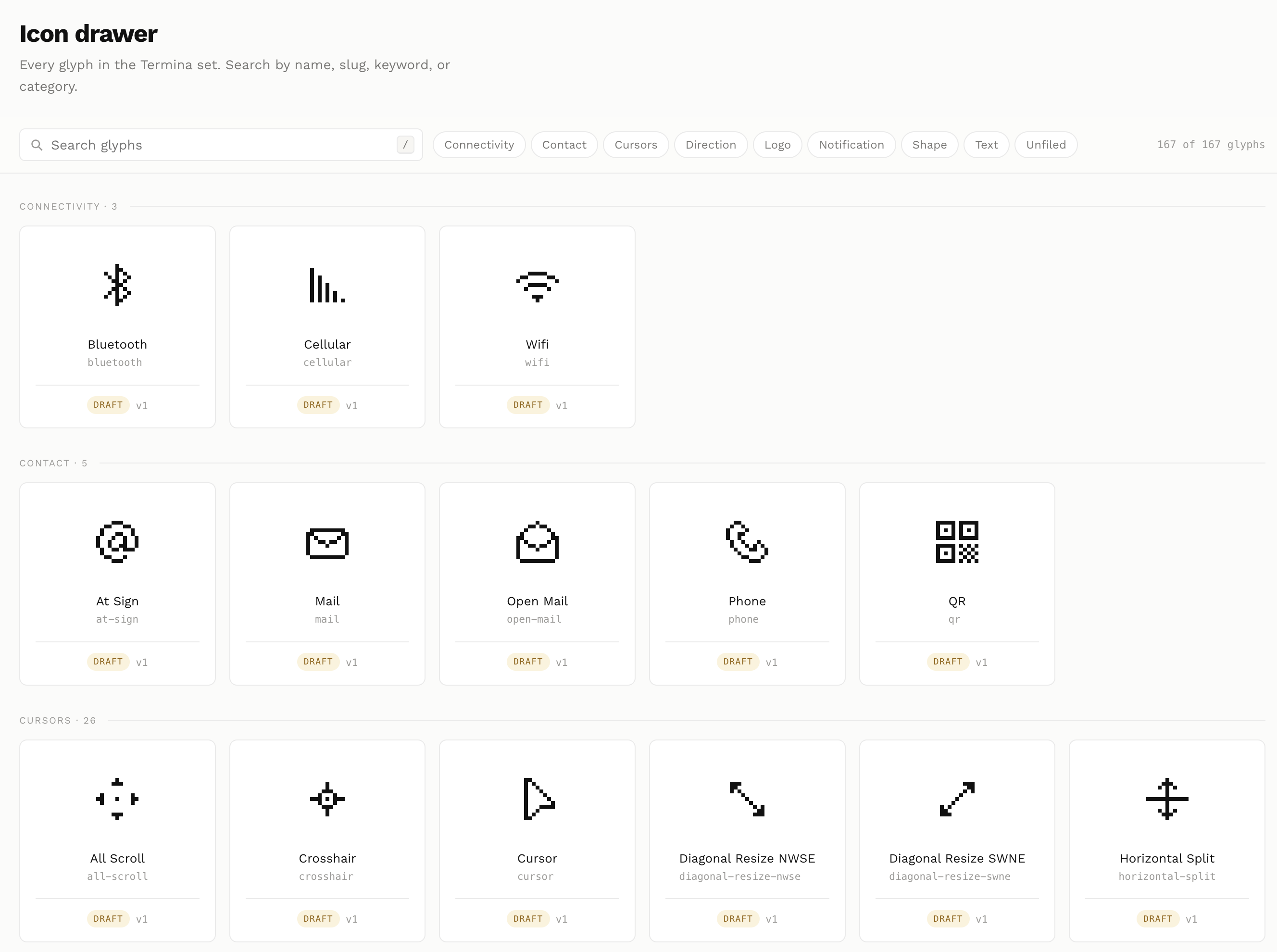 Icon drawer